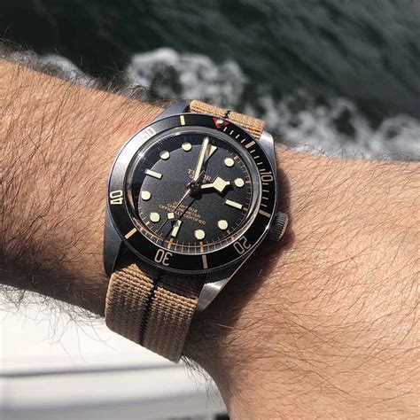 tudor black bay strap size|tudor black bay fabric strap.